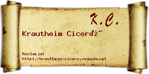 Krautheim Ciceró névjegykártya